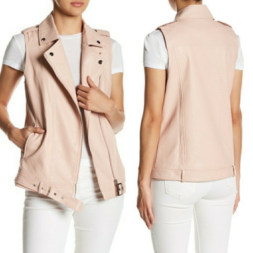 NWOT Elodie XS faux leather pink vest